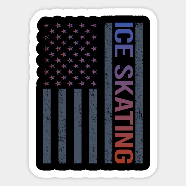 American Flag Ice Skating Skate Skater Sticker by tyeshawalthous